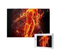 Poezjzw Puzzles For Adults 1000 Pieces Suitable For Family Leisure And Improving Hands-On Ability Fire Nude Woman Flame Pattern