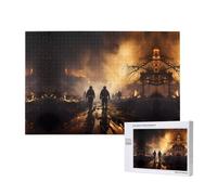 Poezjzw Puzzles For Adults 1000 Pieces Suitable For Family Leisure And Improving Hands-On Ability Firefighters Fighting Fires Pattern