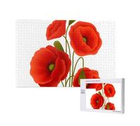 Poezjzw Puzzles For Adults 1000 Pieces Suitable For Family Leisure And Improving Hands-On Ability Poppy Flowers Pattern