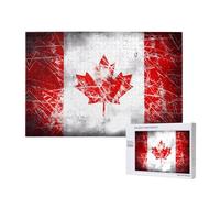 Poezjzw Puzzles For Adults 1000 Pieces Suitable For Family Leisure And Improving Hands-On Ability Retro Canada Flag Pattern