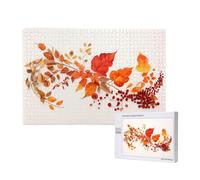 Poezjzw Puzzles For Adults 1000 Pieces Suitable For Family Leisure And Improving Hands-On Ability Red Leaf Berry Pattern
