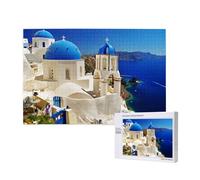 Poezjzw Puzzles For Adults 1000 Pieces Suitable For Family Leisure And Improving Hands-On Ability Santorini Greek Island Sea View Pattern