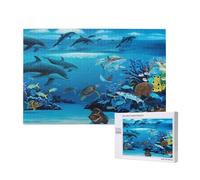Poezjzw Puzzles For Adults 1000 Pieces Suitable For Family Leisure And Improving Hands-On Ability Sea Blue Marine Life Pattern