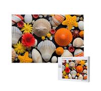 Poezjzw Puzzles For Adults 1000 Pieces Suitable For Family Leisure And Improving Hands-On Ability Seashells Flowers Pattern