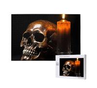 Poezjzw Puzzles For Adults 1000 Pieces Suitable For Family Leisure And Improving Hands-On Ability Skeleton By Candle Pattern