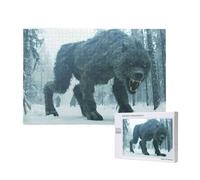 Poezjzw Puzzles For Adults 1000 Pieces Suitable For Family Leisure And Improving Hands-On Ability Snowy Forest Beasts Pattern