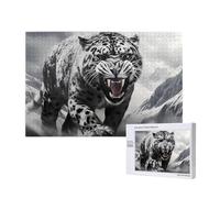 Poezjzw Puzzles For Adults 1000 Pieces Suitable For Family Leisure And Improving Hands-On Ability Snow Leopard In Ice Field Pattern