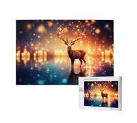 Poezjzw Puzzles For Adults 1000 Pieces Suitable For Family Leisure And Improving Hands-On Ability Spirit Deer In The Starlight Pattern
