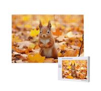 Poezjzw Puzzles For Adults 1000 Pieces Suitable For Family Leisure And Improving Hands-On Ability Squirrel Foraging For Food Pattern
