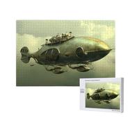 Poezjzw Puzzles For Adults 1000 Pieces Suitable For Family Leisure And Improving Hands-On Ability Steam Whale Airship Pattern