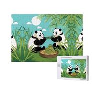 Poezjzw Puzzles For Adults 1000 Pieces Suitable For Family Leisure And Improving Hands-On Ability Two Cute Big Pandas Pattern