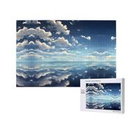 Poezjzw Puzzles For Adults 1000 Pieces Suitable For Family Leisure And Improving Hands-On Ability White Clouds Over The Sea Pattern