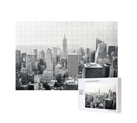 Poezjzw Puzzles For Adults 300 Pieces Suitable For Family Leisure And Improving Hands-On Ability Black And White New York Pattern