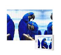 Poezjzw Puzzles For Adults 300 Pieces Suitable For Family Leisure And Improving Hands-On Ability Blue Parrot Hugging Pattern