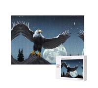 Poezjzw Puzzles For Adults 300 Pieces Suitable For Family Leisure And Improving Hands-On Ability Eagle Under The Stars Pattern