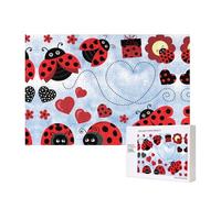 Poezjzw Puzzles For Adults 300 Pieces Suitable For Family Leisure And Improving Hands-On Ability Ladybug And Cloud Pattern
