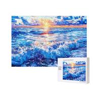 Poezjzw Puzzles For Adults 300 Pieces Suitable For Family Leisure And Improving Hands-On Ability Sea Waves Gorgeous Light Pattern