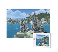 Poezjzw Puzzles For Adults 300 Pieces Suitable For Family Leisure And Improving Hands-On Ability Snow Leopard Endbringer Pattern