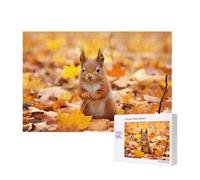 Poezjzw Puzzles For Adults 300 Pieces Suitable For Family Leisure And Improving Hands-On Ability Squirrel Foraging For Food Pattern