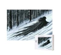 Poezjzw Puzzles For Adults 300 Pieces Suitable For Family Leisure And Improving Hands-On Ability Strange Black Wolf Pattern