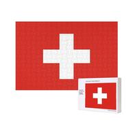 Poezjzw Puzzles For Adults 300 Pieces Suitable For Family Leisure And Improving Hands-On Ability Swiss Flag Pattern