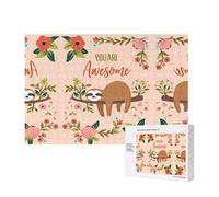 Poezjzw Puzzles For Adults 300 Pieces Suitable For Family Leisure And Improving Hands-On Ability You Are Awesome Sloth Pattern