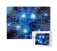 Poezjzw Puzzles For Adults 500 Pieces Suitable For Family Leisure And Improving Hands-On Ability Artificial Intelligence Brain Pattern