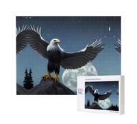 Poezjzw Puzzles For Adults 500 Pieces Suitable For Family Leisure And Improving Hands-On Ability Eagle Under The Stars Pattern