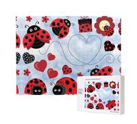 Poezjzw Puzzles For Adults 500 Pieces Suitable For Family Leisure And Improving Hands-On Ability Ladybug And Cloud Pattern