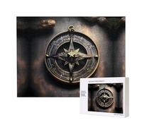 Poezjzw Puzzles For Adults 500 Pieces Suitable For Family Leisure And Improving Hands-On Ability Magical Design Norse Runes Compass Pattern