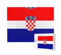 Poezjzw Puzzles For Adults 500 Pieces Suitable For Family Leisure And Improving Hands-On Ability Republic Of Croatia Flag Pattern