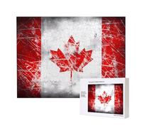 Poezjzw Puzzles For Adults 500 Pieces Suitable For Family Leisure And Improving Hands-On Ability Retro Canada Flag Pattern
