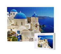 Poezjzw Puzzles For Adults 500 Pieces Suitable For Family Leisure And Improving Hands-On Ability Santorini Greek Island Sea View Pattern