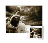Poezjzw Puzzles For Adults 500 Pieces Suitable For Family Leisure And Improving Hands-On Ability Shark In The Sea Pattern