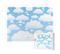 Poezjzw Puzzles For Adults 500 Pieces Suitable For Family Leisure And Improving Hands-On Ability Smiling White Cloud Pattern