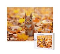 Poezjzw Puzzles For Adults 500 Pieces Suitable For Family Leisure And Improving Hands-On Ability Squirrel Foraging For Food Pattern