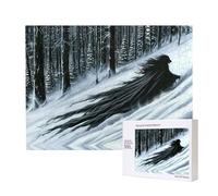 Poezjzw Puzzles For Adults 500 Pieces Suitable For Family Leisure And Improving Hands-On Ability Strange Black Wolf Pattern