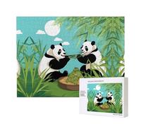 Poezjzw Puzzles For Adults 500 Pieces Suitable For Family Leisure And Improving Hands-On Ability Two Cute Big Pandas Pattern