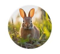 POEZJZW Rabbit in The Grass Pattern Round Mouse Pad Desktop Protection Mat with Non-Slip Rubber Base 7.9Ã-7.9 in for Home and Office