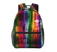 POEZJZW Rainbow City Pattern Lightweight Student Backpack,Laptop Travel Backpack For Girls,Boys,Work College Gifts,Casual Daypacks