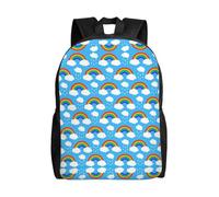 POEZJZW Rainbow Clouds Raindrop Pattern Casual Shoulders Backpack School Bags Ladies Day And Sports Travel Bag Laptop Bag
