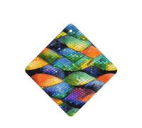 Poezjzw Rainbow Fish Scale Pattern Car Air Fresheners 6 Pcs Square Hanging Aromatherapy Tablets Scented Fresheners For Bedroom Bathroom