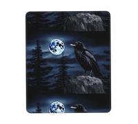 POEZJZW Raven in The Night Pattern Mouse Pad Gaming Non-Slip Rubber Base Rectangular Mouse Mat for Desktop Computer Laptop Gaming Office 7.9 X 9.5 in