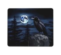 POEZJZW Raven in The Night Pattern Mouse Pad Gaming Non-Slip Rubber Base Rectangular Mouse Mat for Desktop Computer Laptop Gaming Office 8.3 X 10.3 in