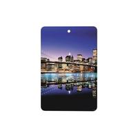 Poezjzw Rectangle Lavender Scent Car Air Fresheners Brooklyn Bridge At Night Pattern 4 Pcs Aromatherapy Tablets For Wardrobe Shoe Cabinet Eliminate