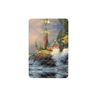 Poezjzw Rectangle Lavender Scent Car Air Fresheners Coast Wave And Lighthouse Pattern 6 Pcs Aromatherapy Tablets For Wardrobe Shoe Cabinet Eliminate