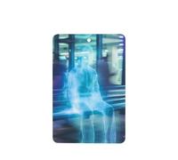 Poezjzw Rectangle Lavender Scent Car Air Fresheners Ghost In The Station Seat Pattern 4 Pcs Aromatherapy Tablets For Wardrobe Shoe