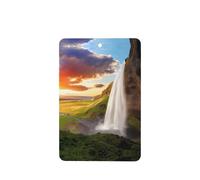Poezjzw Rectangle Lavender Scent Car Air Fresheners Iceland Waterfall River Field Sunset Pattern 4 Pcs Aromatherapy Tablets For Wardrobe Shoe Cabinet Eliminate