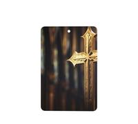 Poezjzw Rectangle Lavender Scent Car Air Fresheners Metal Crosses Pattern 4 Pcs Aromatherapy Tablets For Wardrobe Shoe