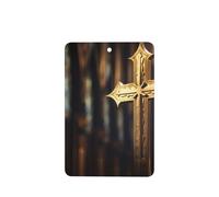 Poezjzw Rectangle Lavender Scent Car Air Fresheners Metal Crosses Pattern 6 Pcs Aromatherapy Tablets For Wardrobe Shoe